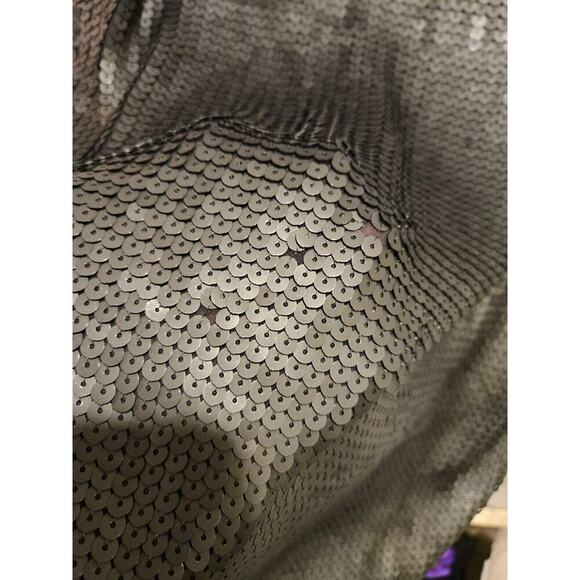 Theory Maryanka 100% Silk Black Matte Sequin Shift Dress Cap Sleeve Size 8 - Picture 5 of 8